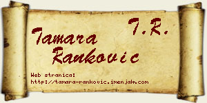 Tamara Ranković vizit kartica